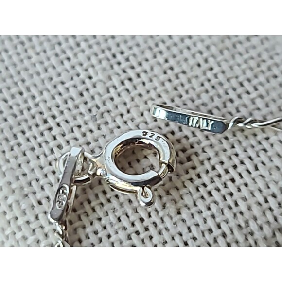 925 Sterling Silver Blue Jasper Heart Pendant Necklace Vintage - Picture 9 of 10